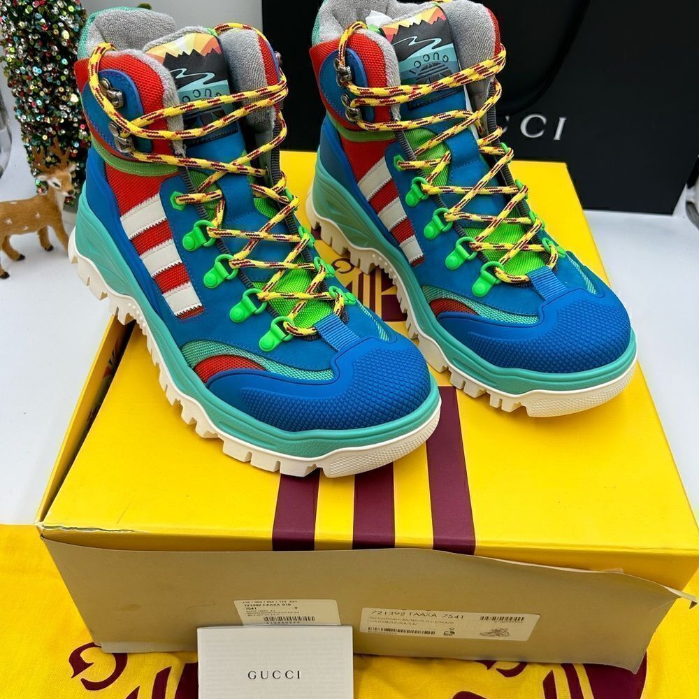 Men’s Gucci, X Adidas, leather training boots size 9, made in Italy - Picture 2 of 11